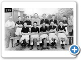 Football team. Back row: Effie Sinclair, A Urquhart, J Forsyth, Ross Miller, Jimmy Lumsden, Hugh More, Allie Sutherland, Fowler Wilson. Front row: Sandy Brooks, Douglas Miller, O Canney, Dodo Wilson, Donnie Sutherland