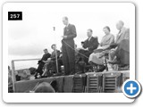 George V playing field - presentation of £300 cheque to Town Clerk.Left to right: Bailie Dobson, Mrs Dobson, Mr MacDowall, Provost Anderson, Bailie Rowat, Lady o'Connor, General Sir Richard o'Connor, Rev William Craig, Mrs Craig. 